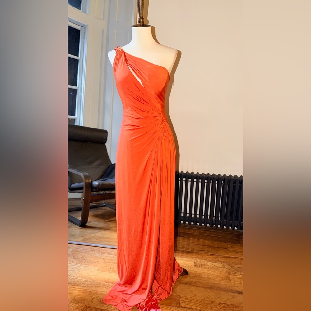 Agave One Shoulder Coral Dress